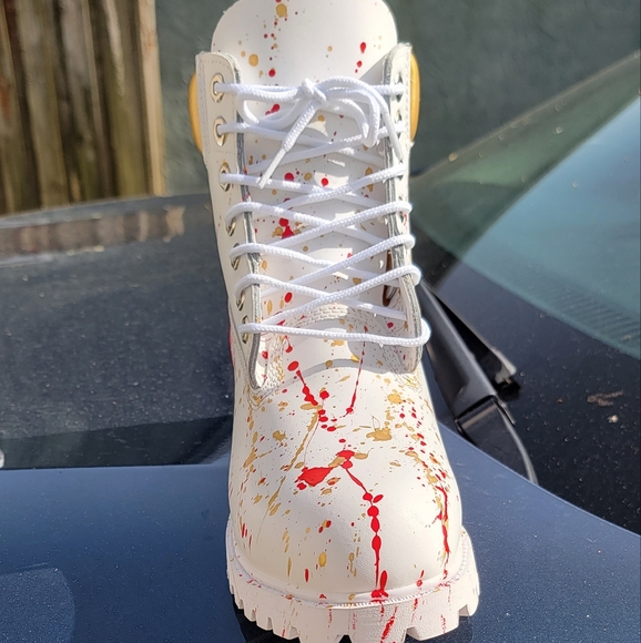 Luxury Gold splash Fire Red Custom Boots Brand new with box - Picture 4 of 4